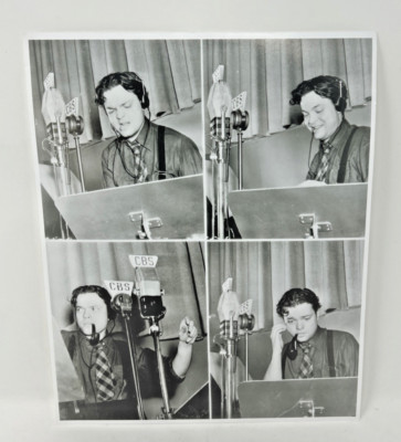 Orson Welles Four Photos in One 8'' x 10'' CBS Radio Studio Microphones 1938 - NEW
