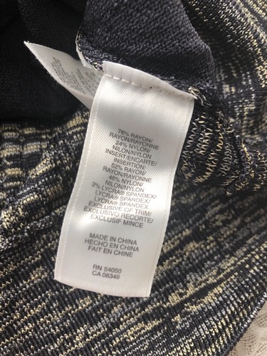 Jones New York L layered sweater blouse navy grey long sleeve workcore casual - Picture 8 of 13