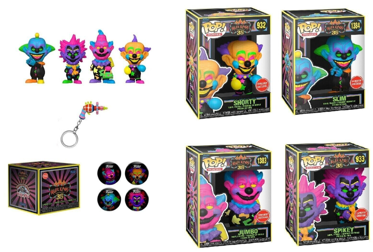 Killer Klowns FUNKO POP 三体セット　コンプ Funko Pop Killer Klowns From Outer Space Black Light 4 Pack