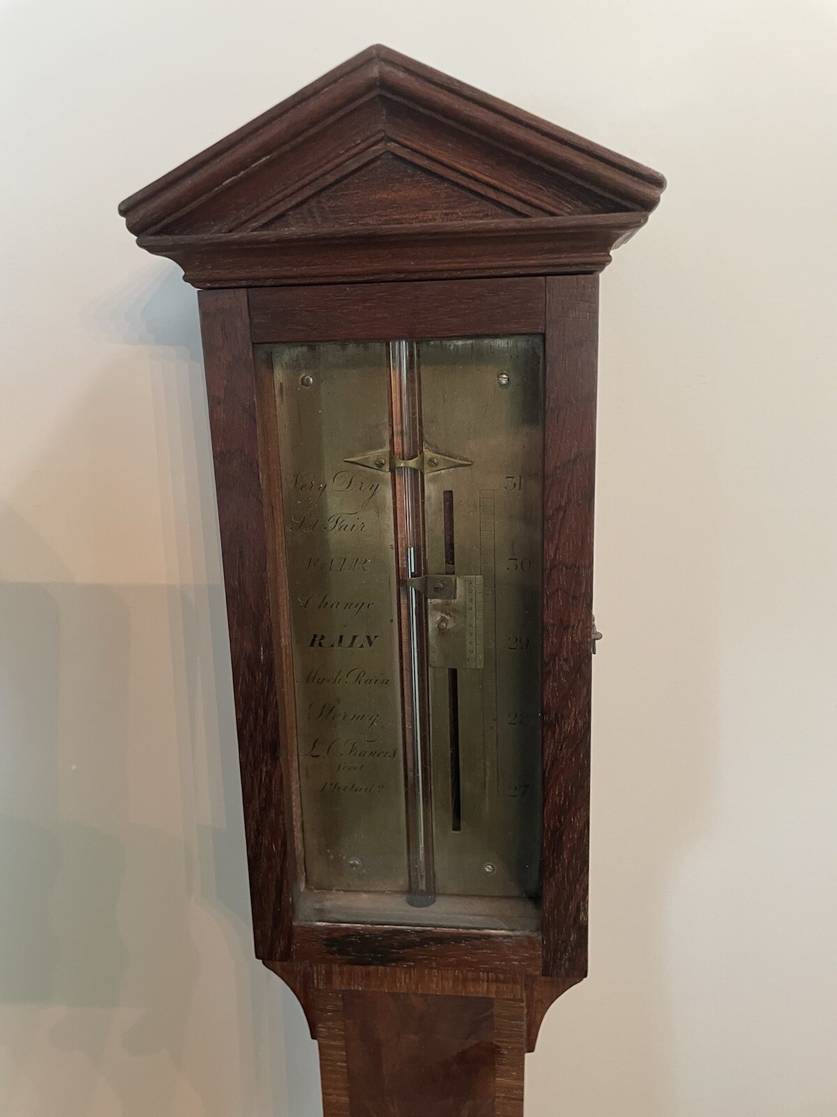 Antique L.C. Francis Barometer Thermometer Philadelphia PA USA 1850s 38” Working