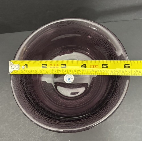 4 Dalzell Viking Glass Bowls Purple Pebble Glass Cereal Bowls Handmade USA - Picture 4 of 7