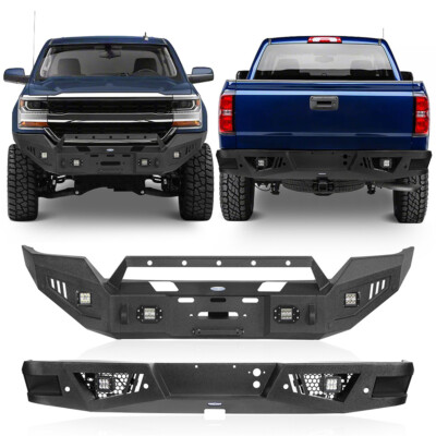 Offroad Front Winch Bumper / Rear Bumper Fit 2016 2017 2018 Chevy Silverado 1500