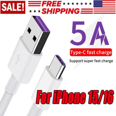 IPhone15/16 Pro Max Plus USB-A Cable Fast Charger Type C Charging Data lot Cord