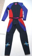 Vtg Womens Polaris Jet Pilot 2 Pc Wetsuit John and Jacket Large Red Purple Black