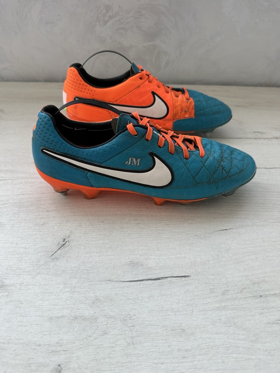 Nike Tiempo Legend ACC Orange Blue Football Cleats Boots US8.5 UK7