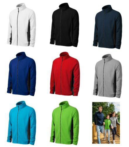 Contrast Fleece Jacket Mens Casual Jacket Work Jacket Frosty S-4XL 8 Colors - Picture 1 of 28