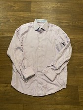 Robert Graham Long Sleeve Button Down Shirt Men Purple 15.5 Flip Cuffs