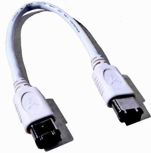 Firewire 6 Pin to 6 Pin Male 1394a IEEE Cable - 6 inches (White)