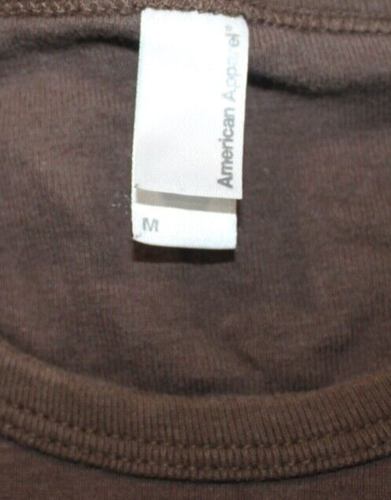 American Apparel Women's Brown Short Sleeve Crew Neck Tee Shirt "Sugar & Gold" M - Picture 2 of 3