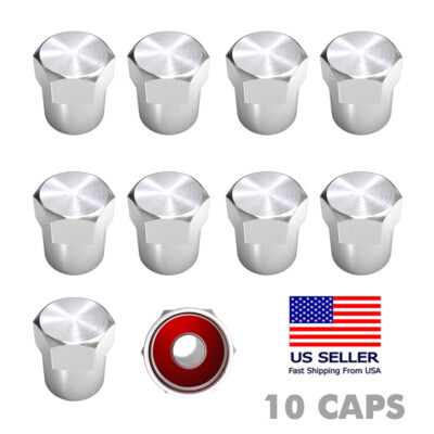 10PC Chrome Silver Light-Weight Tire Valve Air Dust Cover Stem Caps Bike Car SUV 10PC Chrome Silver Light-Weight Tire Valve Air Dust Cover Stem Caps Bike Car SUV