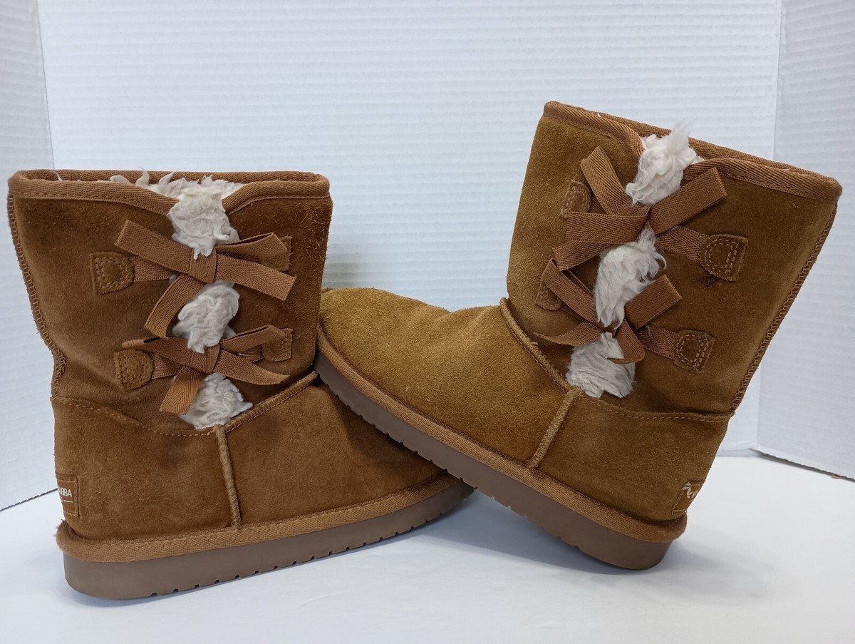 Koolaburra by UGG Youth Girls Sz Shoes Brown Suede Shear Lined