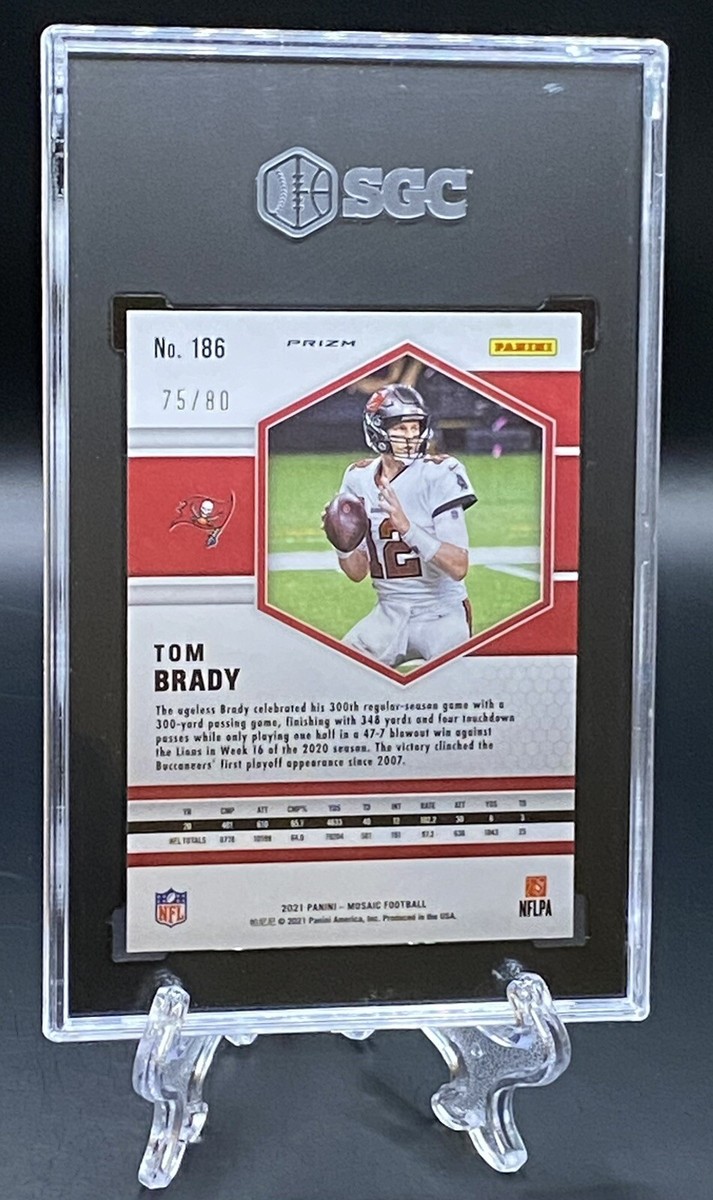 Tom Brady 2021 Mosaic Choice Fusion Red & Yellow Prizm 75/80