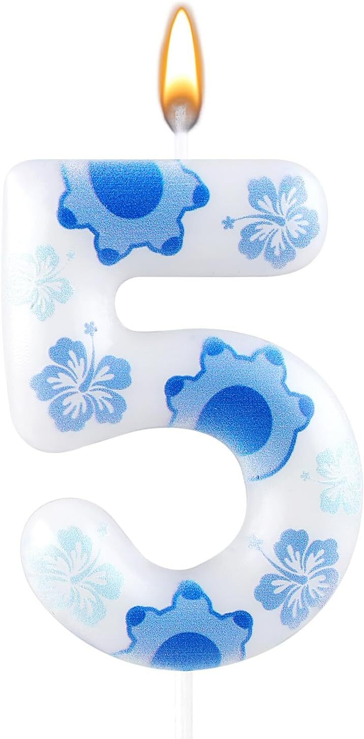 Blue Alien Monster Birthday Cake Candle, Cartoon Birthday Candles Numeral Birthd