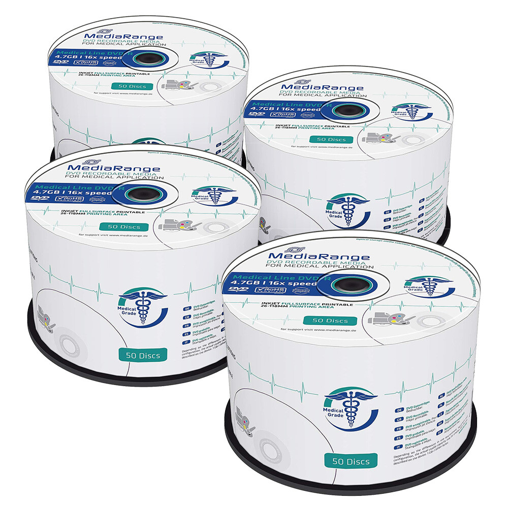 50 DVD-R Medical Line 16x - Per Archiviazione Dati Medici E Immagini