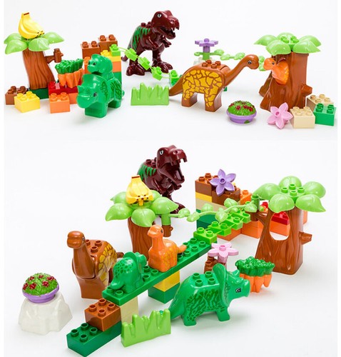 40 piezas/Juego de bloques de construcción educativos divertidos juguete para niños regalo de dinosaurios del mundo jurásico - Imagen 3 de 8