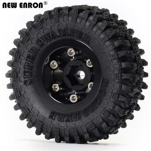 Metal 1.0" Wheel Rim Rubber Tire For RC Crawler 1/24 Axial SCX24 AXI90081 jimny - Picture 15 of 43