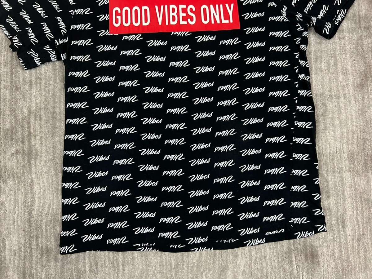 Eighty Eight Shirt Mens Large Black Good Vibes All Over