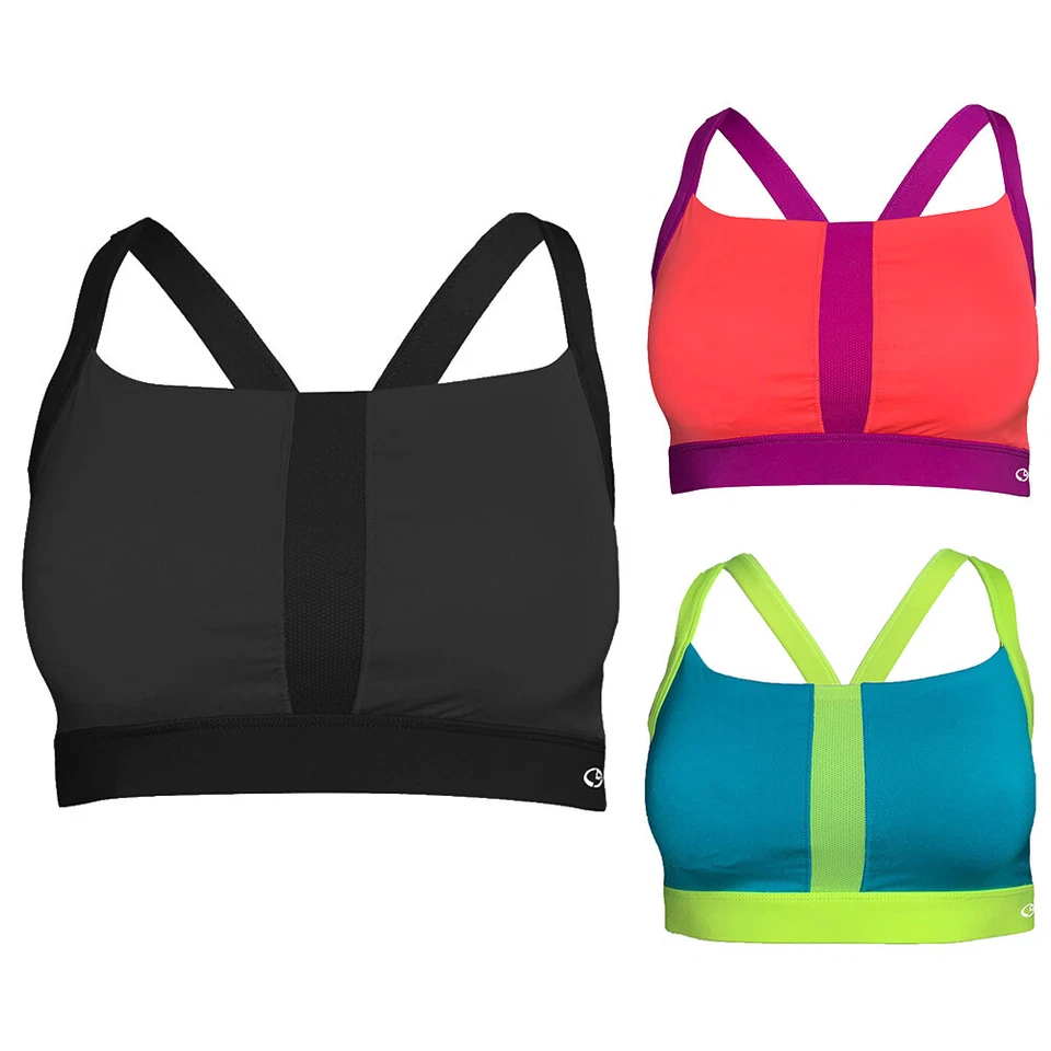 Sujetador deportivo Champion para mujer C9 con inserción de malla con tiras y cuello cuadrado