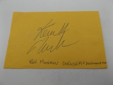 HAND SIGNED 5" x 3" AUTOGRAH BOOK PAGE KEN MONKOU TREVOR PUTNEY JOE McCLOUGHLAN