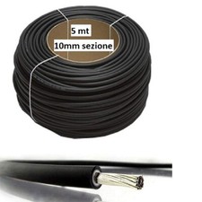 Cavo Solare 10mm  5 mt NERO Fotovoltaico