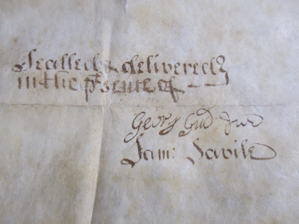 1717 Antique Manuscript, Sealed in Wax - Image 3 of 4