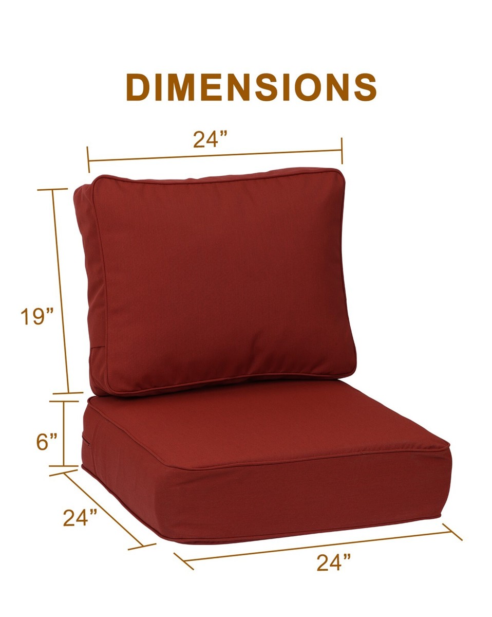 Aoodor Set of Sunbrella Outdoor Patio Chair Cushions Set with