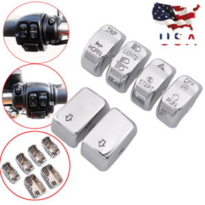 6pcs Black Hand Control Switch Housing Button Cover Caps For Harley Dyna Softail 6pcs Black Hand Control Switch Housing Button Cover Caps For Harley Dyna Softail