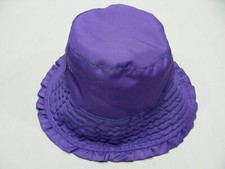 PURPLE  PLAID REVERSIBLE - UV SKINZ - SIZE 5 BUCKET HAT SUN CAP 