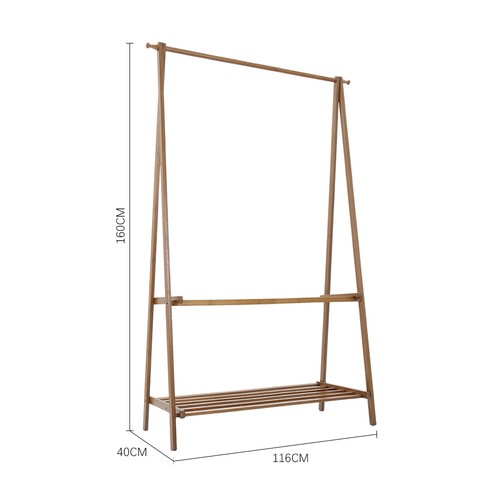 Foldable Wooden Clothes Hanging Rail Display Stand Garment Organiser Shelf Rack - Picture 17 of 17