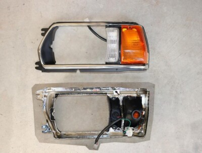 RH (passenger ) HEADLIGHT  DOOR BEZEL RECT W/CORNER LAMP 80-81 SUBARU 1600/1800
