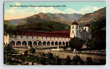 Postcard California Santa Barbara CA Mission 1910s Unposted Divided Back