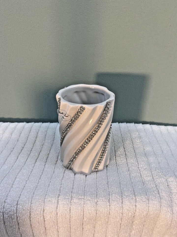 Bella Lux Rhinestone Swirl Bathroom Vanity Accessories Organizer YOU