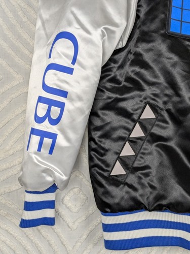 NWOT Headgear Classics Rare RUBIKS CUBE Satin Bomber Jacket Embroidered Size M - Picture 9 of 17
