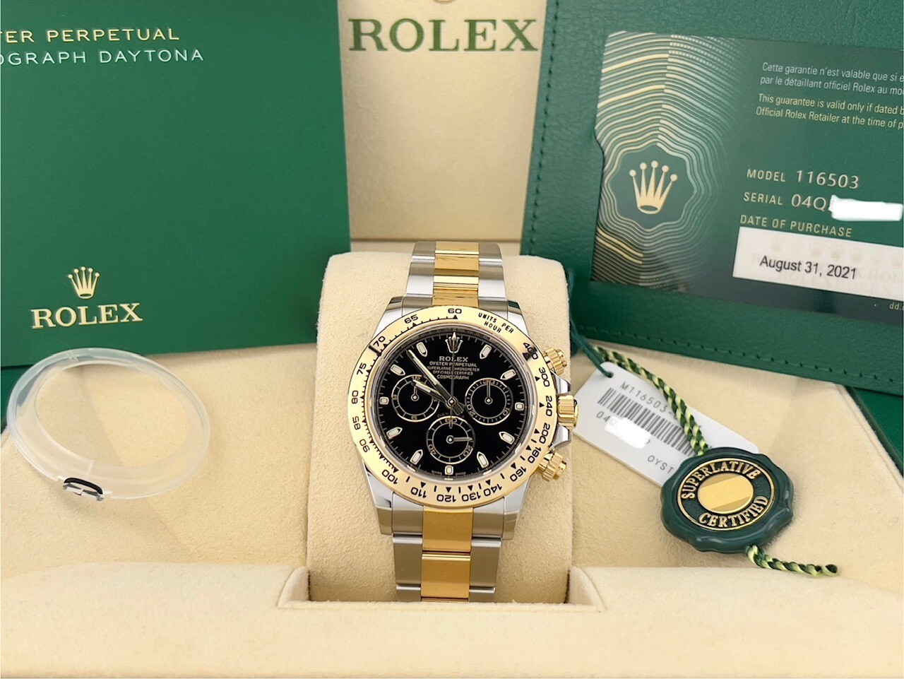 Rolex Daytona 116503 Black Dial 18K Yellow Gold Stainless Steel