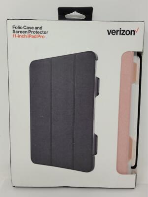 Verizon Folio Case & Tempered Glass Screen Protector for Apple iPad Pro 11''