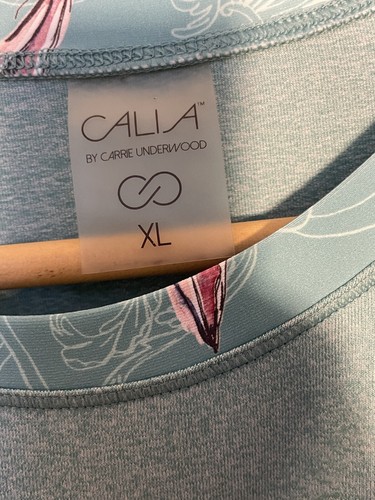 Calia by Carrie Underwood Rashguard Swim Top Garden Gate Teal Long Sleeve XL - Picture 5 of 9