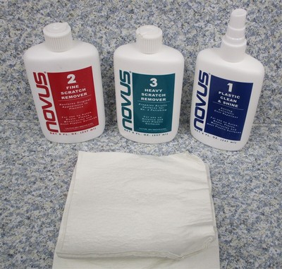 NOVUS lot of 3 Plastic Clean Scratch Remover Heavy Scratch Remover NEW