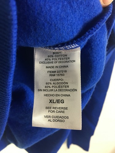 Champion Mens Powerblend Fleece Pullover Hoodie XL Blue - Picture 4 of 6