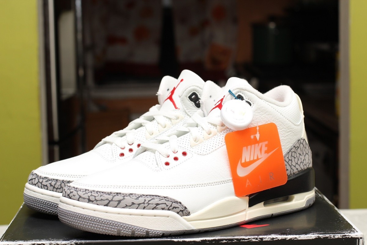NIKE AIR JORDAN 3 RETRO 'WHITE CEMENT REIMAGINED' SIZE 10.5 ITEM