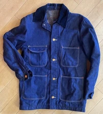 Men’s 60s Wrangler Blue Bell Denim Chore Work Coat Blanket Lined. Size 34. S/M