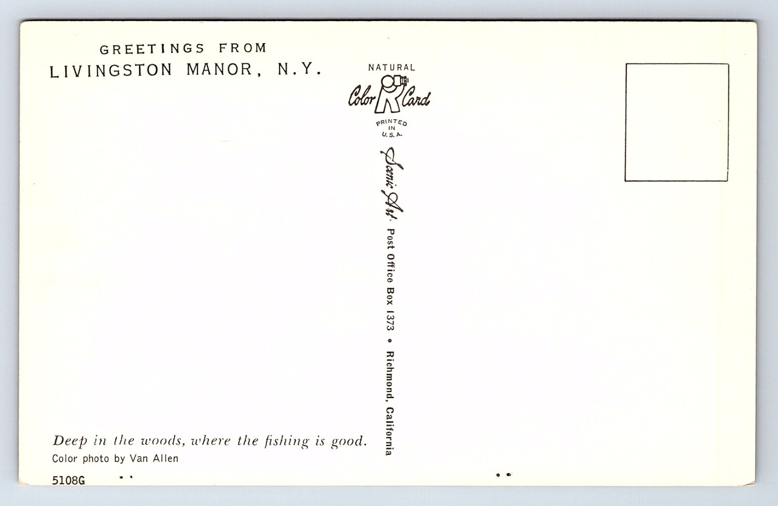 Postcard Greetings Livingston Manor New York Fly Fishing eBay