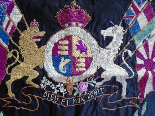 In Memory of My Service in China banner, British coats of arms, US & other flags - Picture 2 of 9