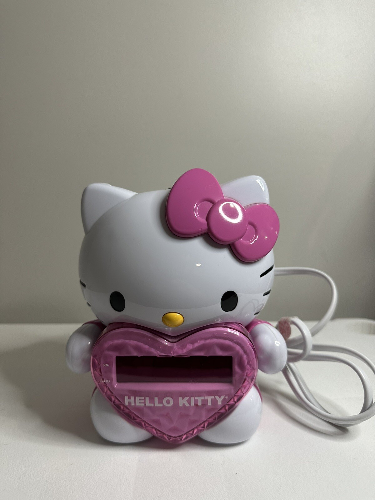 2012 Hello Kitty 7" Inch Tall Projector Alarm Clock KT2064 Tested Works