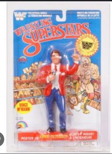 Vince Mcmahon MOC LJN wwf rubber action figure tit...