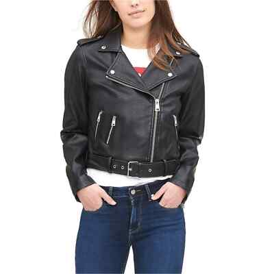 未使用 LEVI'S PREMIUM BLACK LEATHER JACKET Levi's Men's Full Fleece Lining Faux Leather Jacket, Black, X