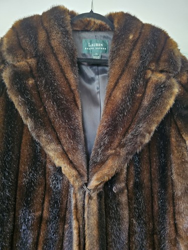 Ralph Lauren Made in USA Vintage Acrylic Faux Fur Long Coat Size L