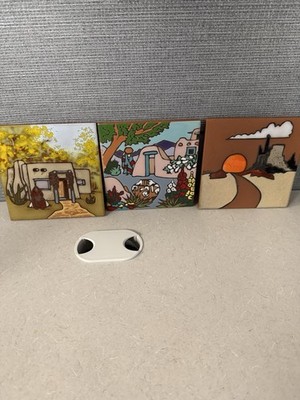 Mag Mor Studios & The Betty Company Hand Painted Ceramic Southwestern Art Tiles