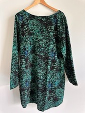GAP Shift Dress Long Sleeve Open-Back Black Green Size Large