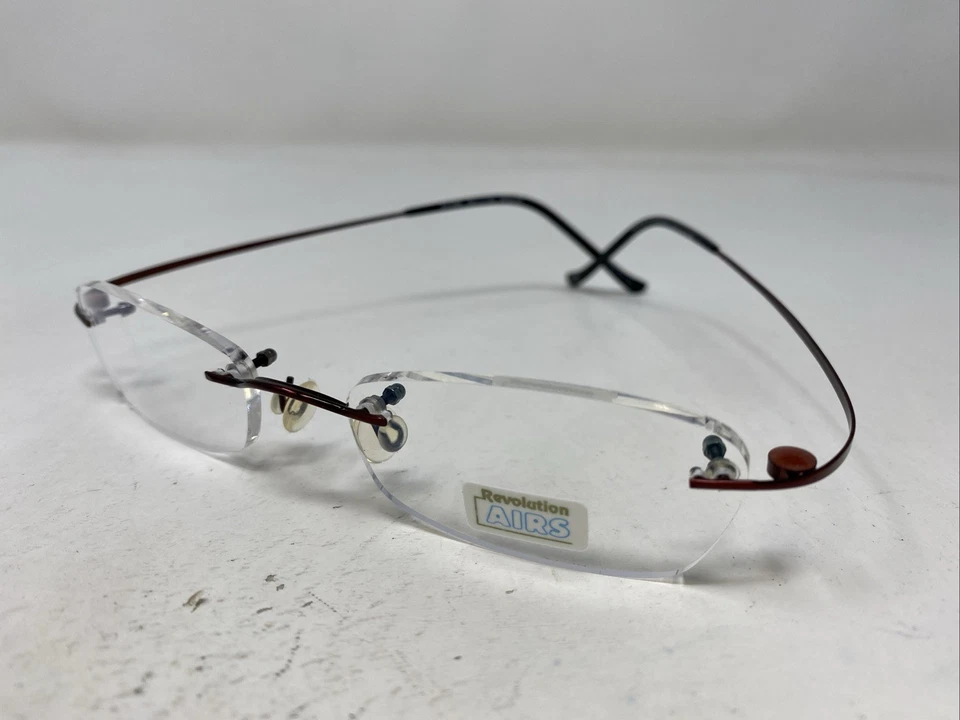 Revolution Airs RA104B RED LUSTER 48-17-150 Eyeglasses Frame w/ Clip-on PM40 - Image 4 of 4