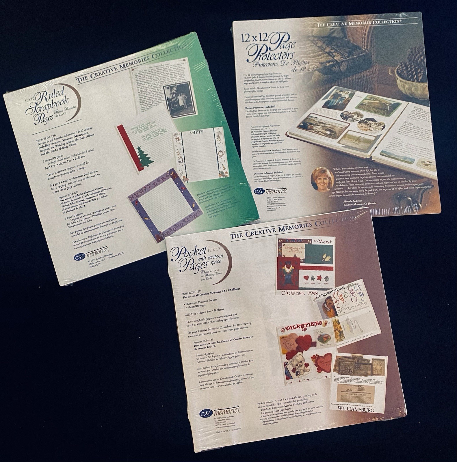 3 New Sealed Creative Memories 12x12 Scrapbook Page Protectors Assorted Lot